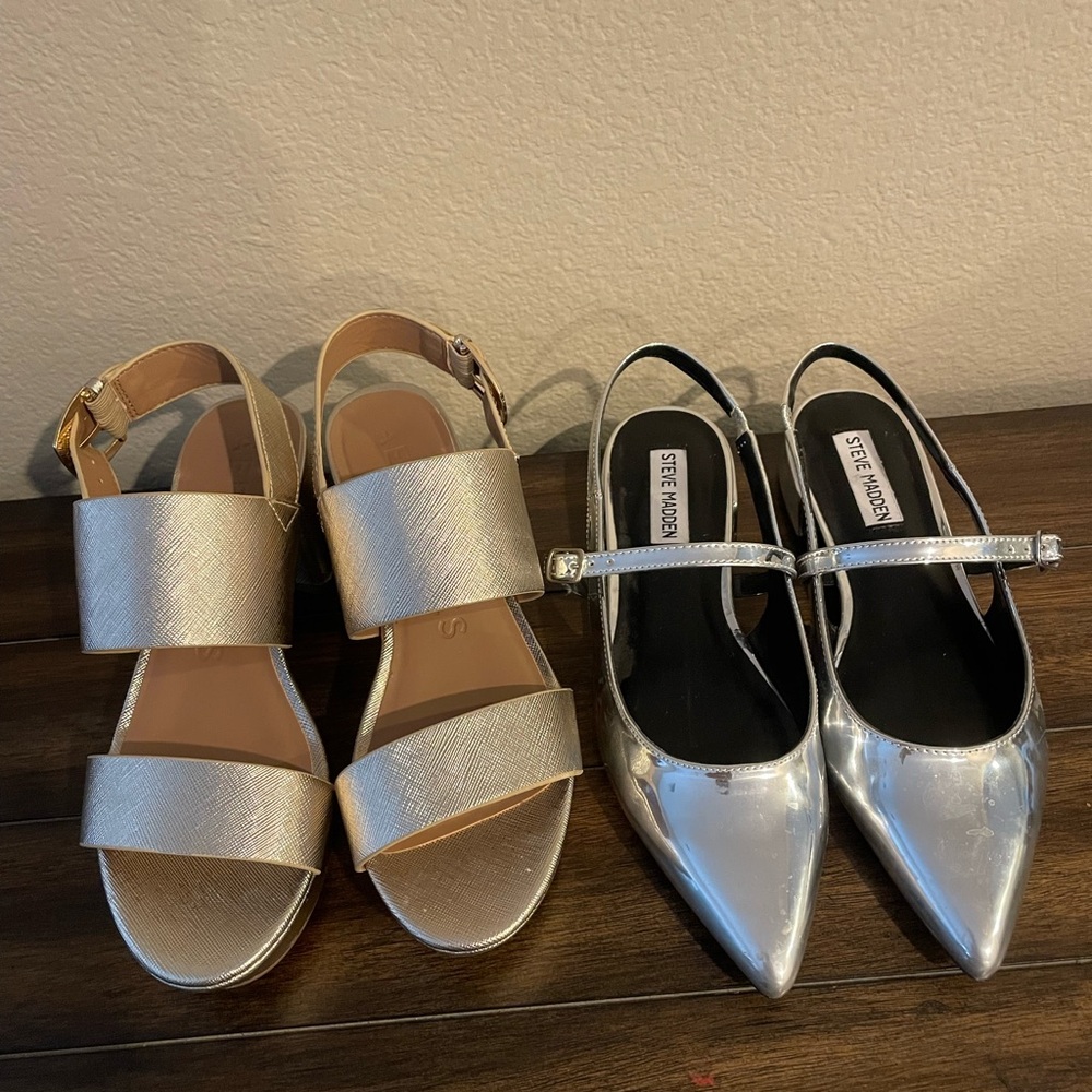 Silver and Gold Women's Sandals and Flats